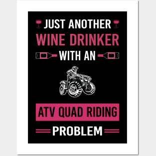 Wine Drinker ATV Quad Riding Posters and Art